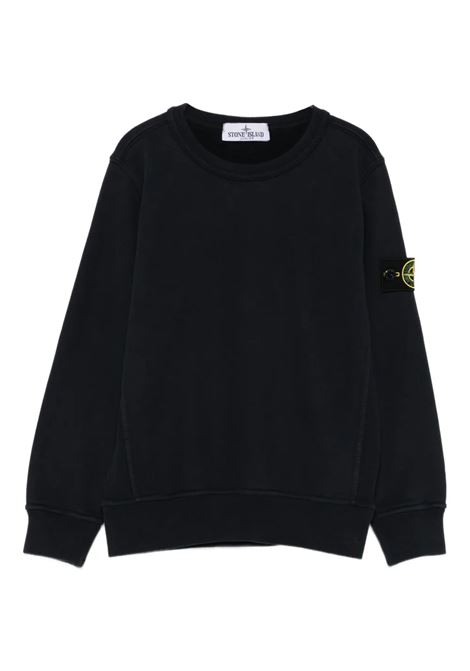 Felpa Girocollo In Pile di Cotone Malfile' Blu Navy STONE ISLAND JUNIOR | S16-6100001 S0A20V0020